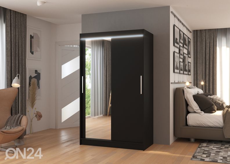 Lükandustega riidekapp Beth I 120 cm + LED suurendatud