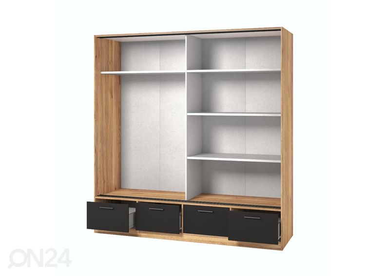 Lükandustega riidekapp Betty 200 cm suurendatud