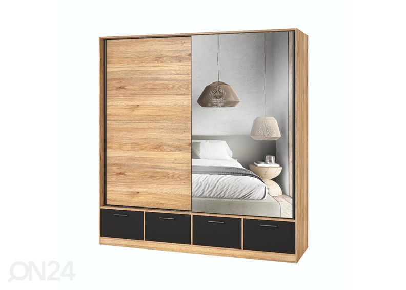 Lükandustega riidekapp Betty 200 cm suurendatud