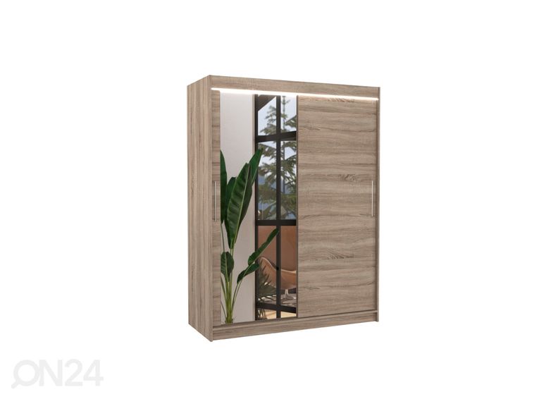 Lükandustega riidekapp Bianca I 150 cm + LED suurendatud