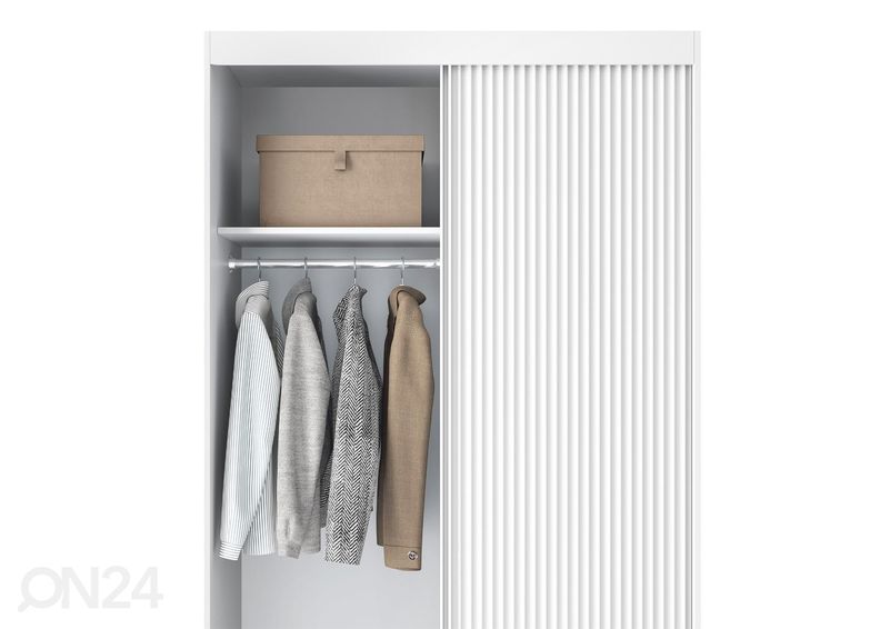 Lükandustega riidekapp Biancco 120 cm suurendatud