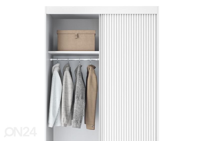 Lükandustega riidekapp Biancco 120 cm suurendatud