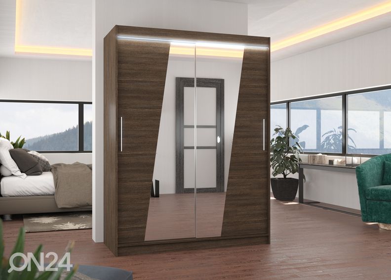 Lükandustega riidekapp Bixby 150 cm + LED suurendatud