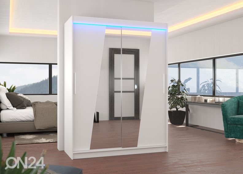 Lükandustega riidekapp Bixby 150 cm + LED suurendatud