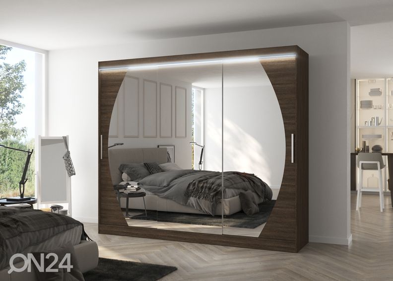 Lükandustega riidekapp Camden 250 cm + LED suurendatud