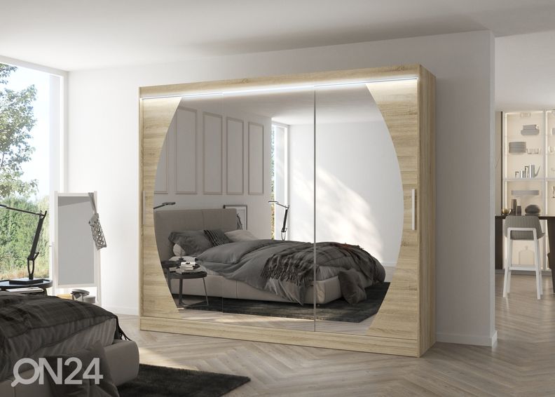 Lükandustega riidekapp Camden 250 cm + LED suurendatud