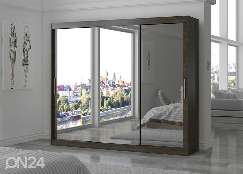 Lükandustega riidekapp Charlotte 250 cm suurendatud