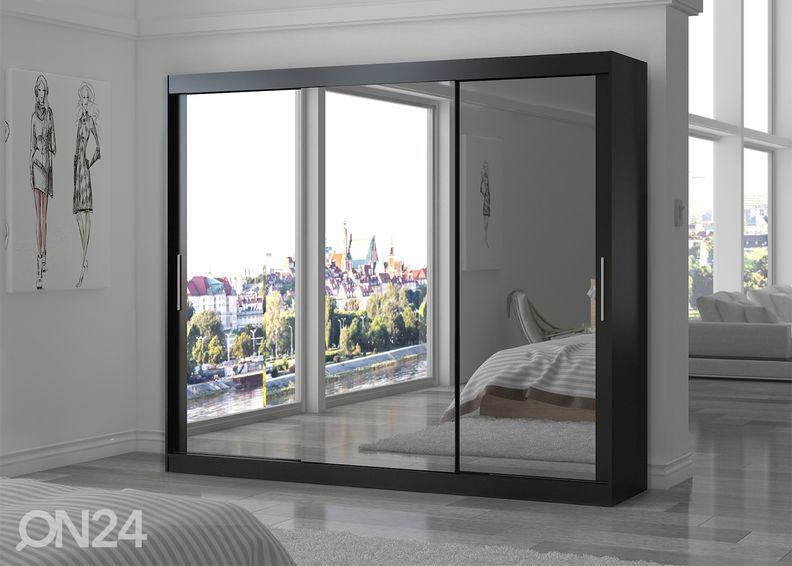 Lükandustega riidekapp Charlotte 250 cm suurendatud