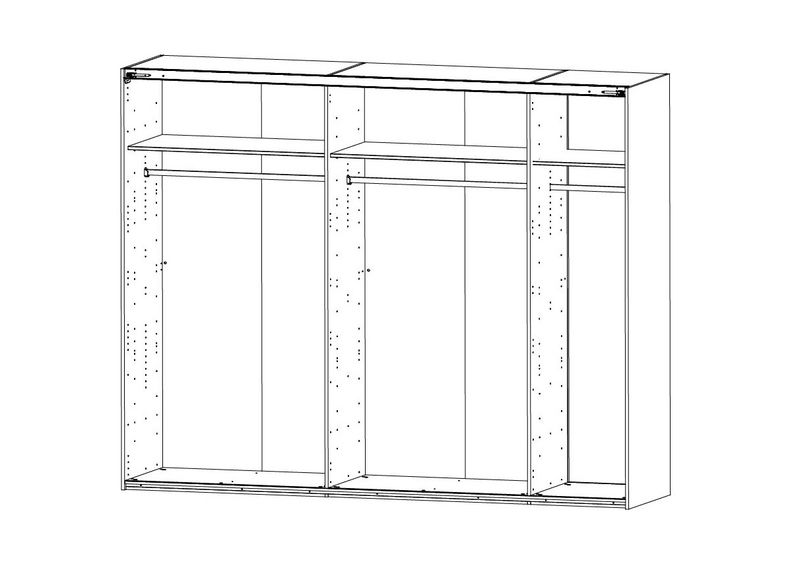 Lükandustega riidekapp Chicago 250 cm suurendatud