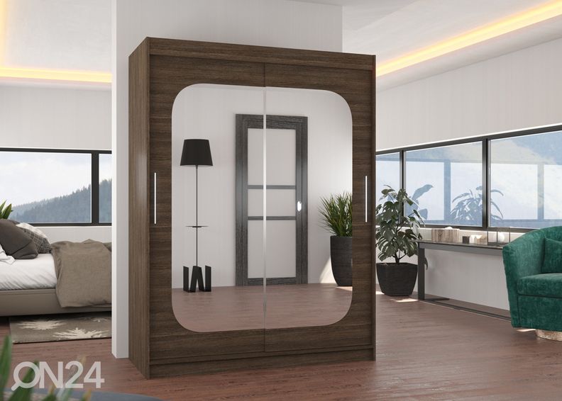 Lükandustega riidekapp Clarksville 150 cm suurendatud