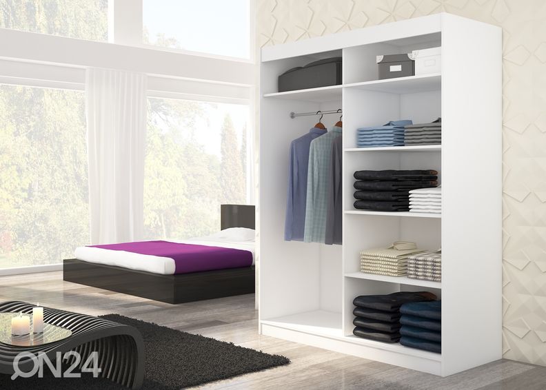 Lükandustega riidekapp Clarksville 150 cm suurendatud