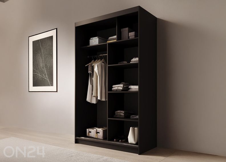 Lükandustega riidekapp Como 120 cm suurendatud