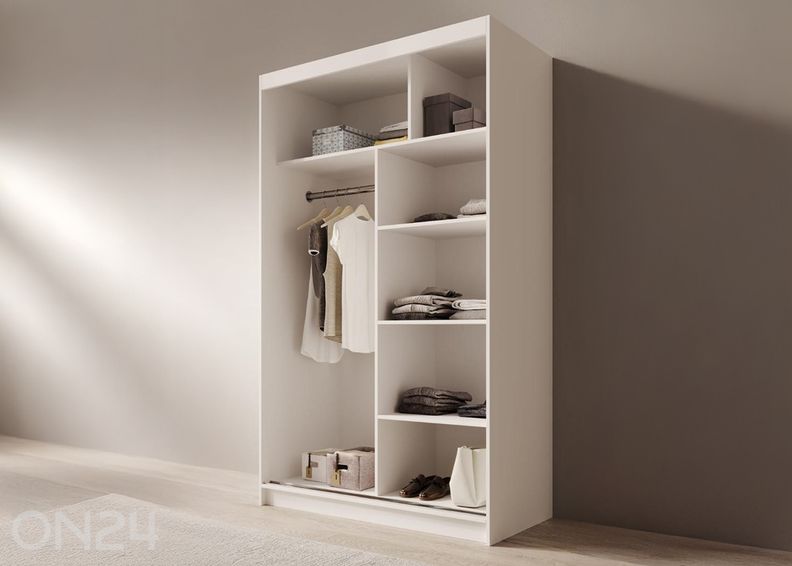 Lükandustega riidekapp Como 120 cm suurendatud