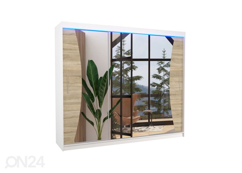 Lükandustega riidekapp Dixon 250 cm + LED suurendatud