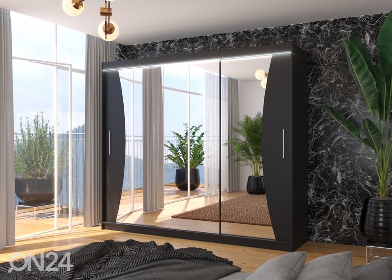 Lükandustega riidekapp Dixon 250 cm + LED suurendatud