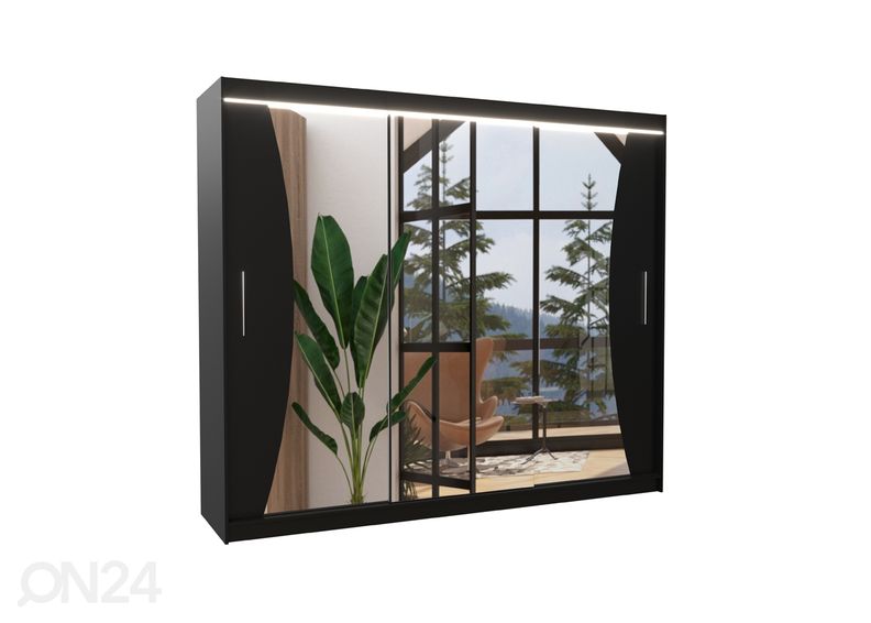 Lükandustega riidekapp Dixon 250 cm + LED suurendatud