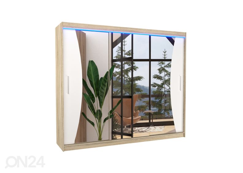 Lükandustega riidekapp Dixon 250 cm + LED suurendatud