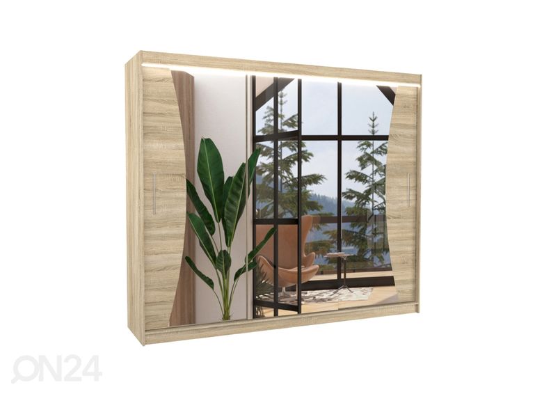 Lükandustega riidekapp Dixon 250 cm + LED suurendatud