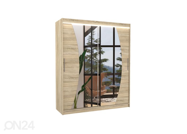 Lükandustega riidekapp Dixon I 180 cm + LED suurendatud