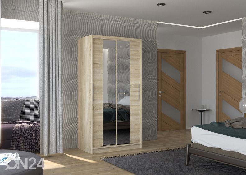 Lükandustega riidekapp Donna 100 cm suurendatud