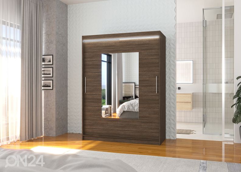 Lükandustega riidekapp Dover I 150 cm + LED suurendatud