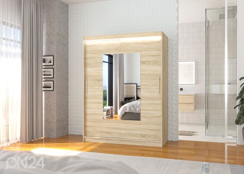 Lükandustega riidekapp Dover I 150 cm + LED suurendatud