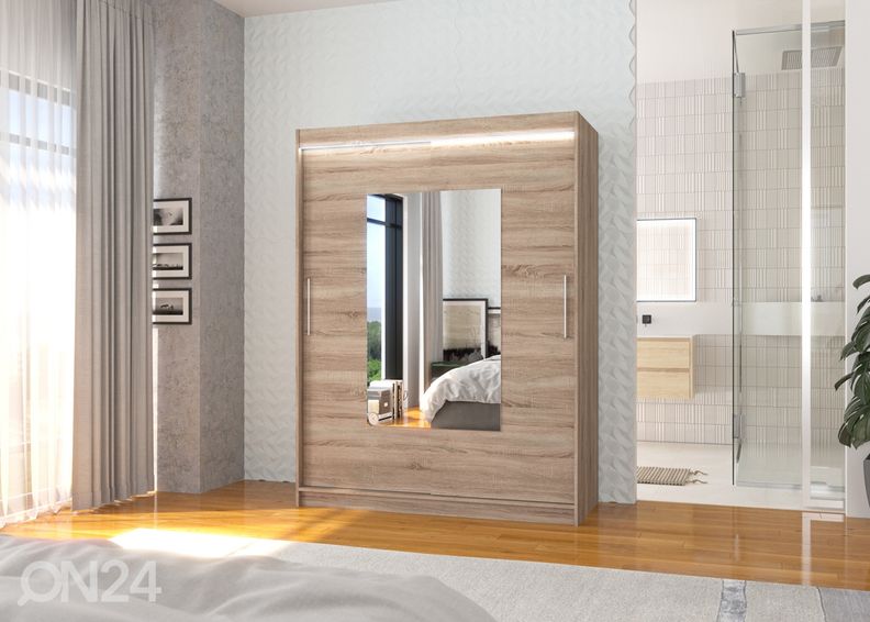 Lükandustega riidekapp Dover I 150 cm + LED suurendatud