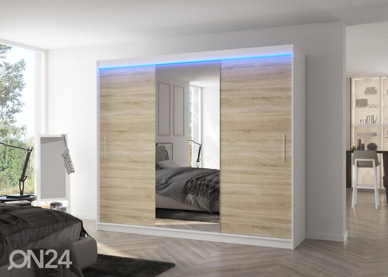 Lükandustega riidekapp Durelo I 250 cm + LED suurendatud