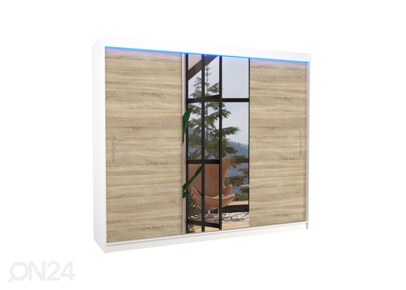 Lükandustega riidekapp Durelo I 250 cm + LED suurendatud