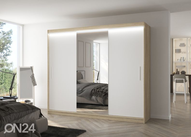 Lükandustega riidekapp Durelo I 250 cm + LED suurendatud