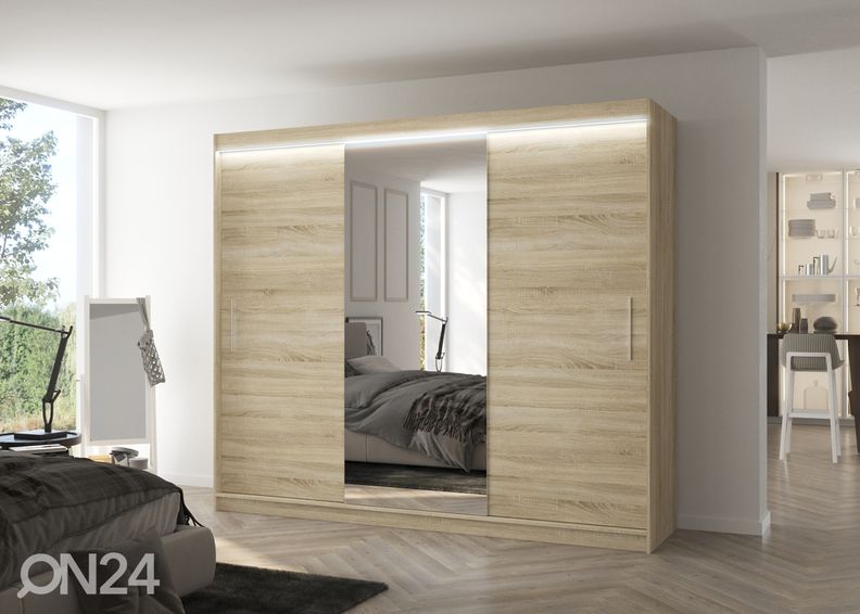 Lükandustega riidekapp Durelo I 250 cm + LED suurendatud