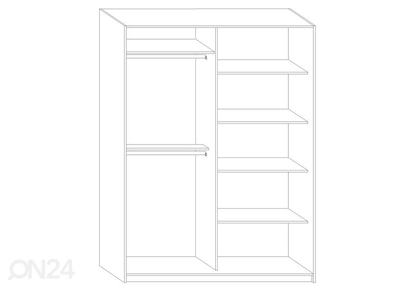 Lükandustega riidekapp Durrus 160 cm suurendatud