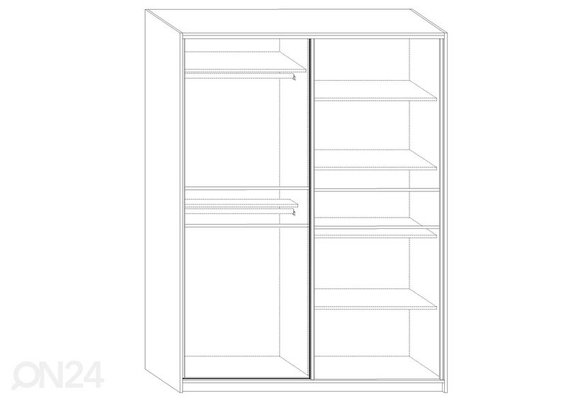 Lükandustega riidekapp Durrus 160 cm suurendatud
