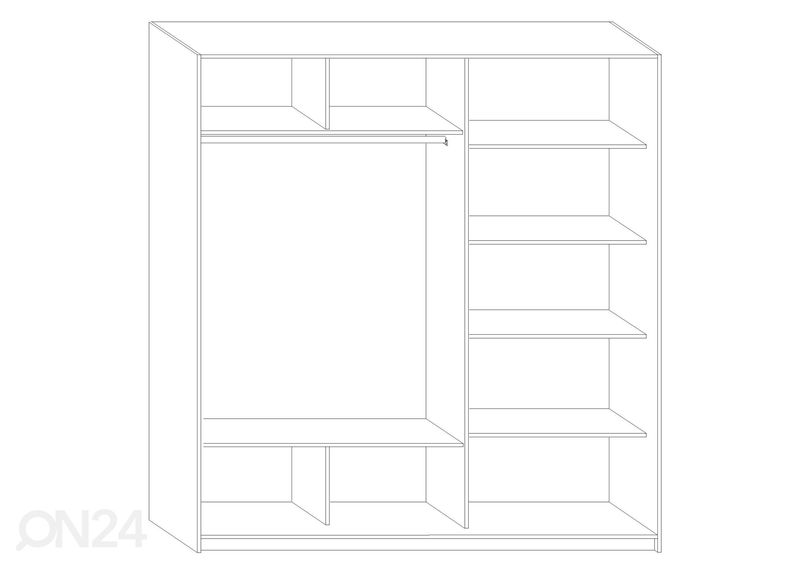 Lükandustega riidekapp Durrus 200 cm suurendatud