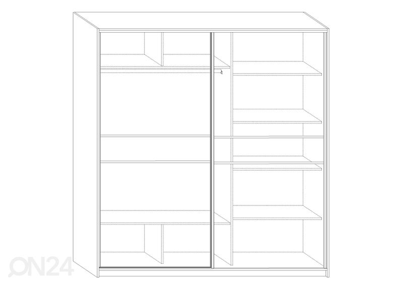 Lükandustega riidekapp Durrus 200 cm suurendatud