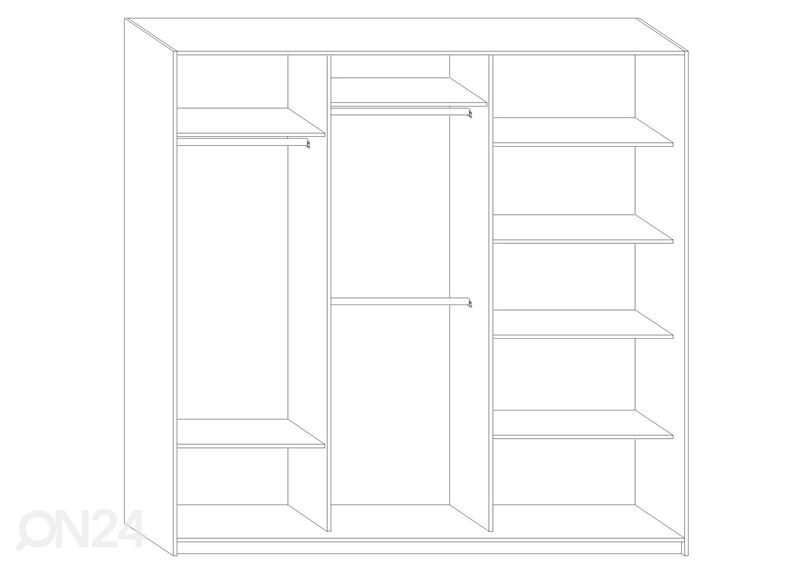 Lükandustega riidekapp Durrus 220 cm suurendatud