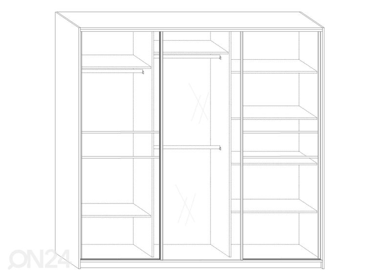 Lükandustega riidekapp Durrus 220 cm suurendatud