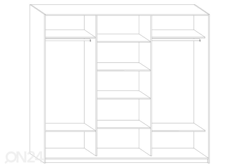 Lükandustega riidekapp Durrus 240 cm suurendatud