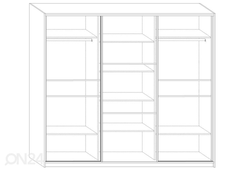 Lükandustega riidekapp Durrus 240 cm suurendatud