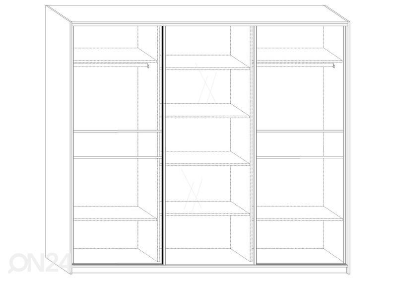 Lükandustega riidekapp Durrus 240 cm suurendatud