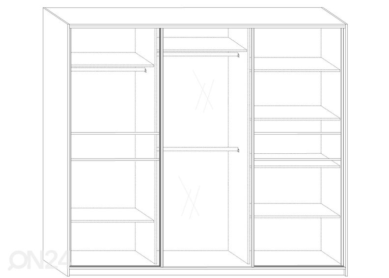 Lükandustega riidekapp Durrus 240 cm suurendatud