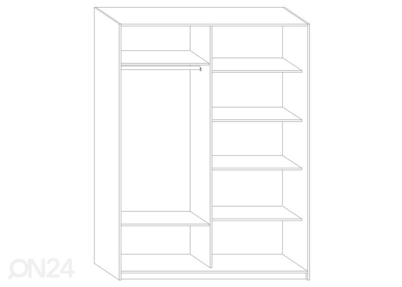 Lükandustega riidekapp Durrus II 160 cm suurendatud