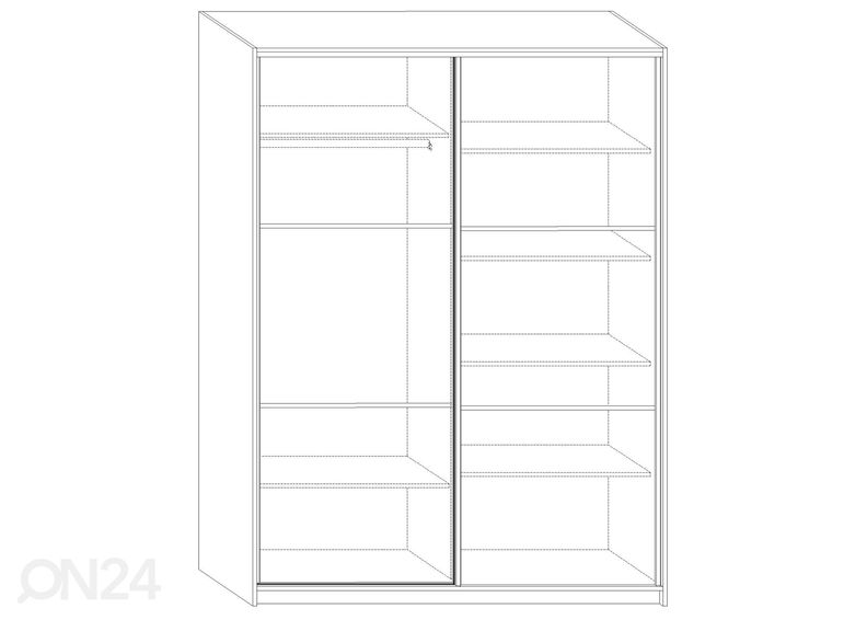 Lükandustega riidekapp Durrus II 160 cm suurendatud