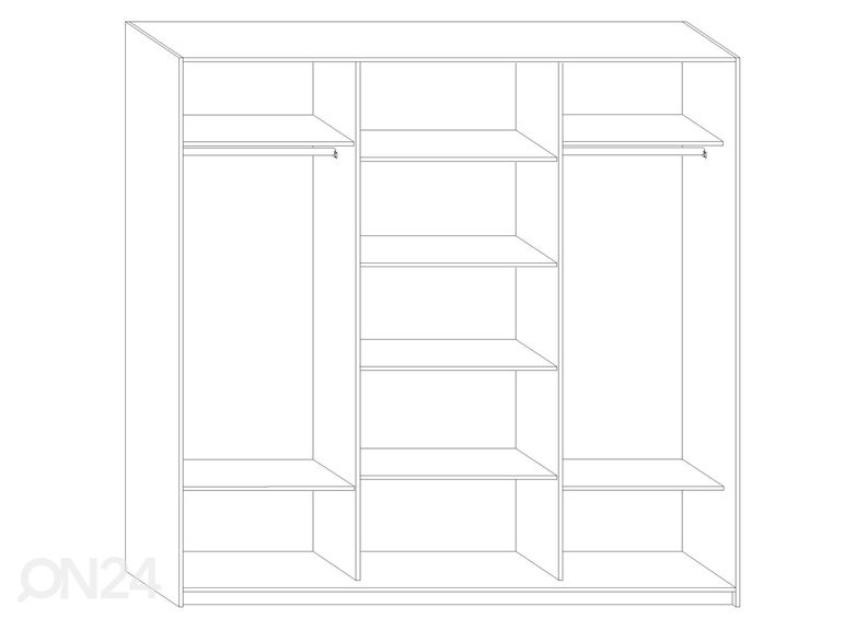 Lükandustega riidekapp Durrus II 220 cm suurendatud