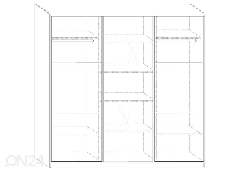 Lükandustega riidekapp Durrus II 220 cm suurendatud
