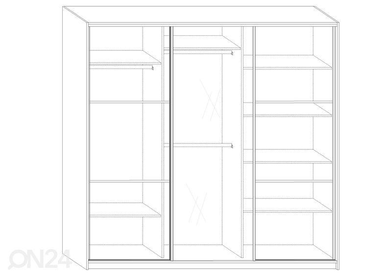 Lükandustega riidekapp Durrus II 220 cm suurendatud
