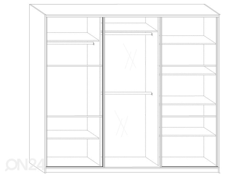 Lükandustega riidekapp Durrus II 240 cm suurendatud