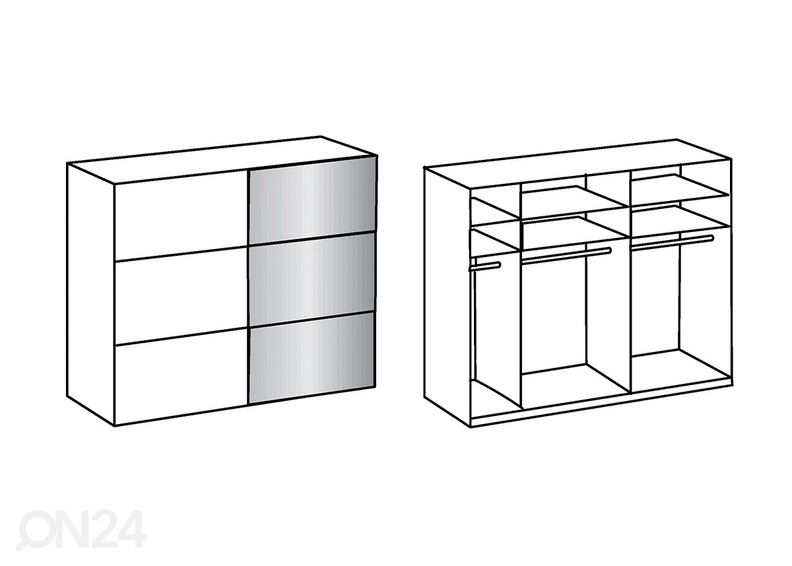 Lükandustega riidekapp Escape 250 cm suurendatud
