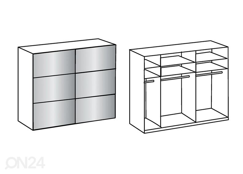 Lükandustega riidekapp Escape 250 cm suurendatud