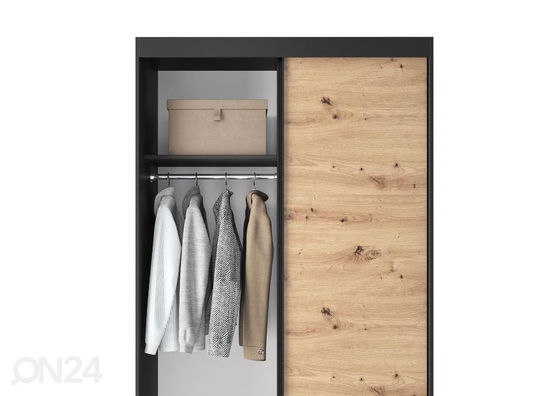 Lükandustega riidekapp Esville 120 cm suurendatud